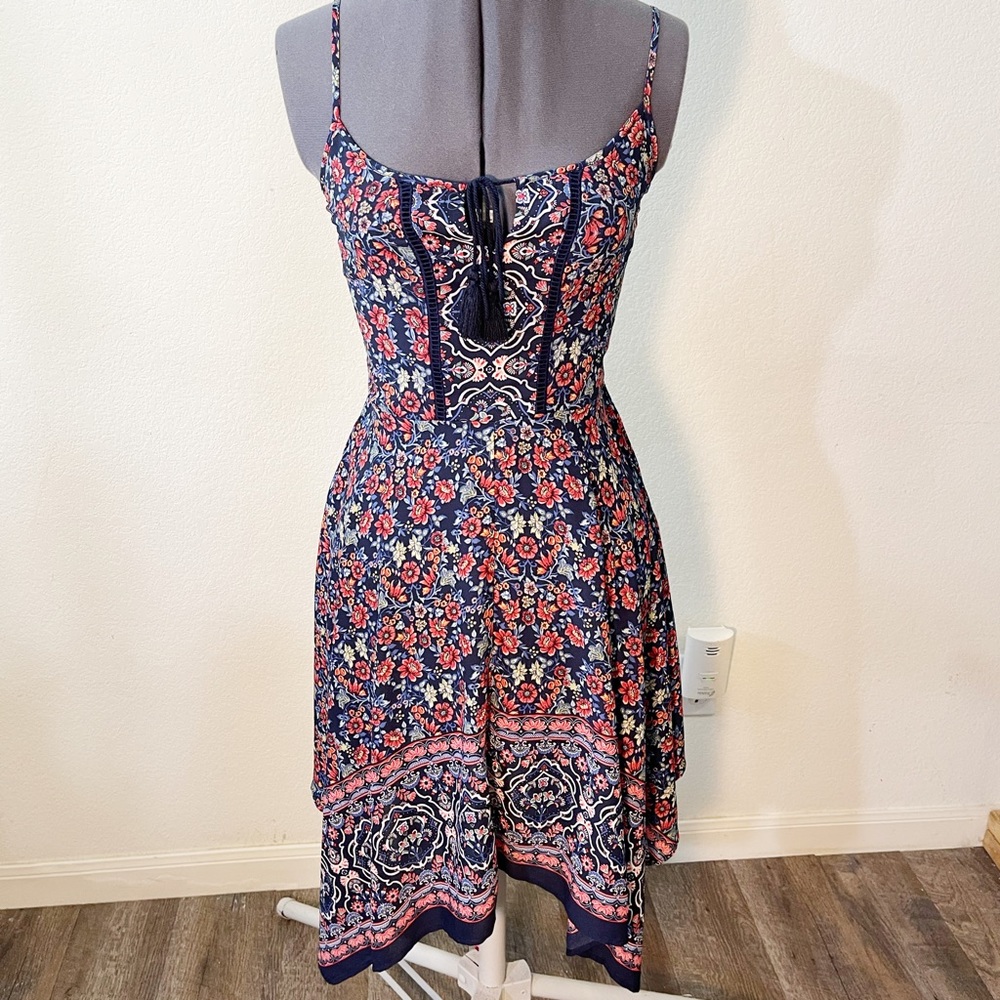 Xhiliration Hanky Hem Floral Sundress